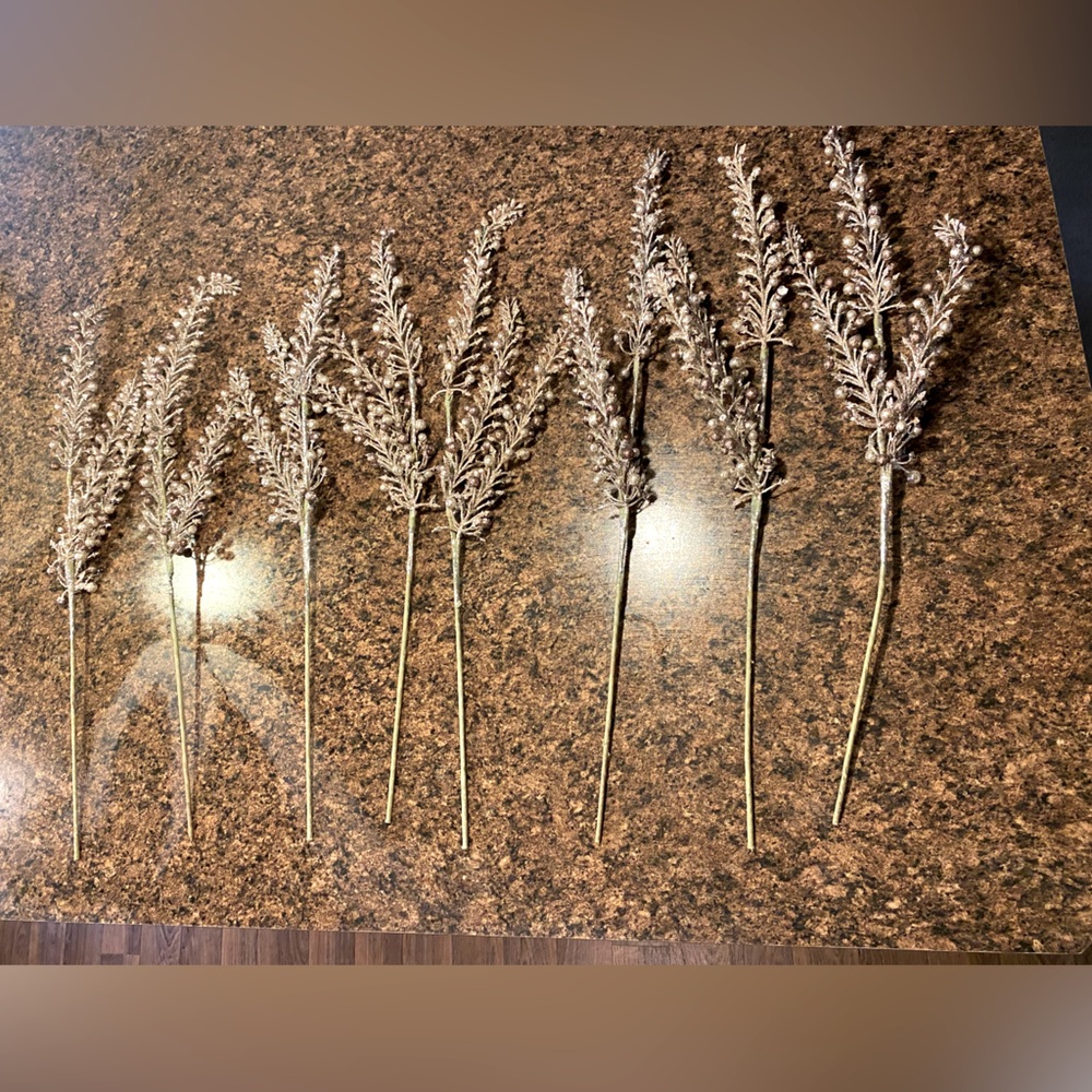 Silver/rose gold/bronze holiday decor picks